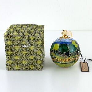 Kitty Keller Designs Handcrafted Enameled Cloisonné Christmas Ornament Birchwood